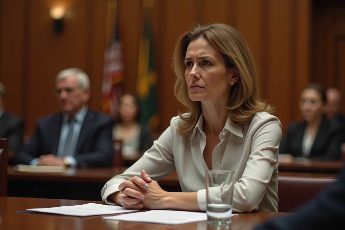 Femme avocate dans un tribunal californien