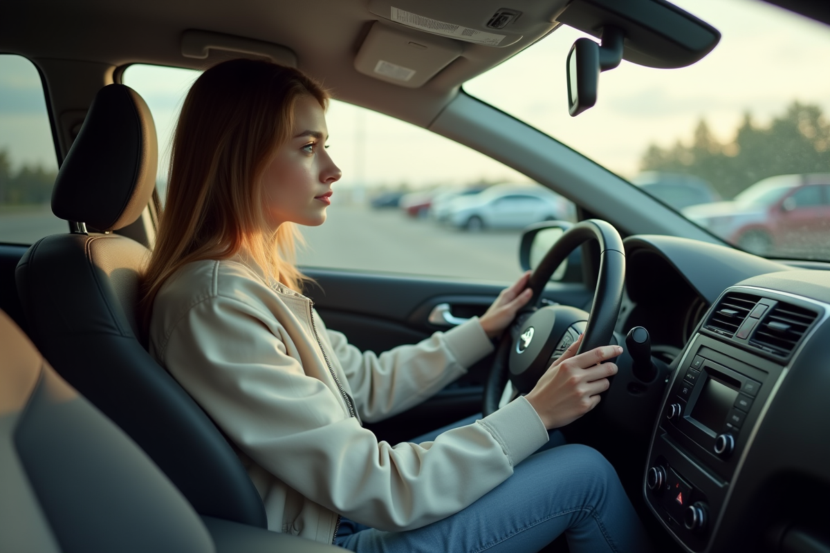 Jeune femme concentrée dans l