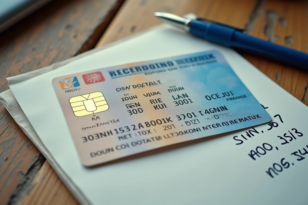 Gros plan sur un permis de conduire français avec deux dates annotées sur une feuille manuscrite