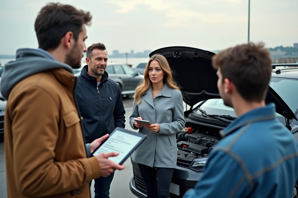Groupe de personnes autour d
