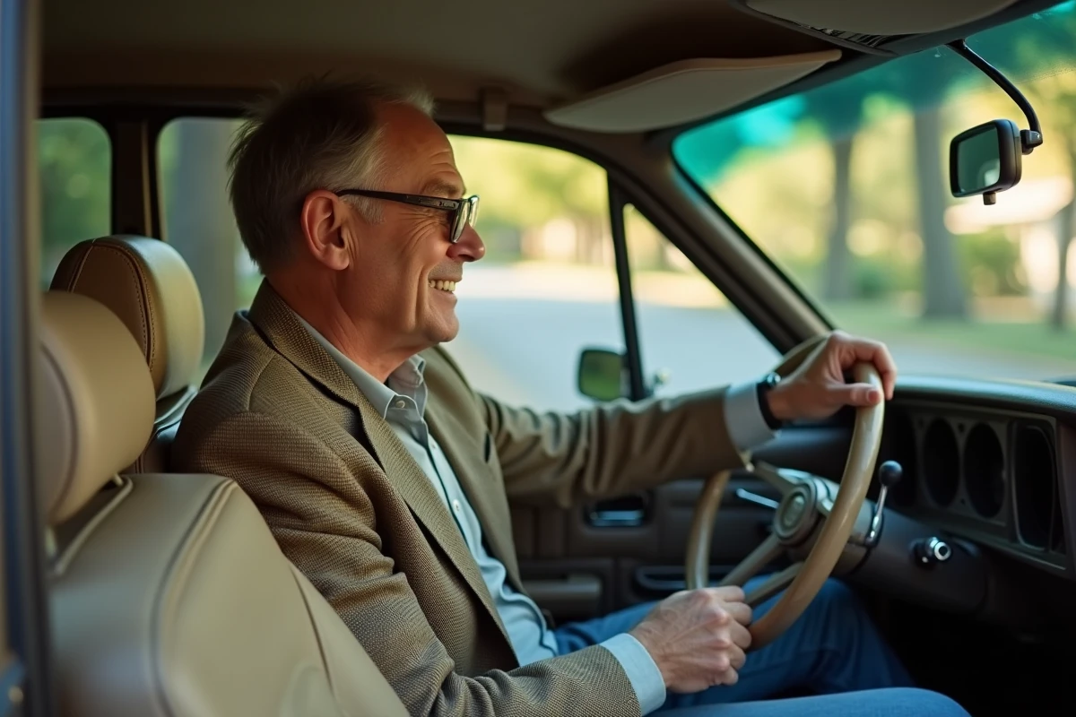 Homme vérifie le tableau de bord d