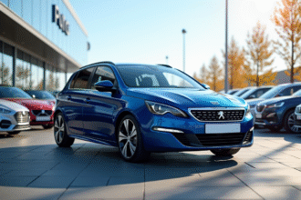 Peugeot 308 GT Line bleue en concession moderne